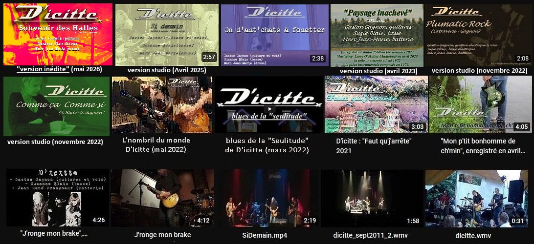 nos YouTube D'icitte